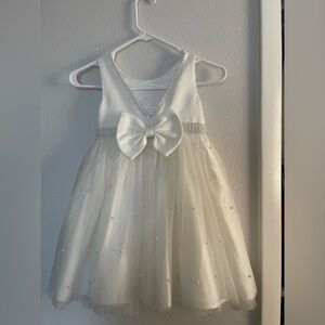 Charming Ivory Pearl-Embellished Kids Dress